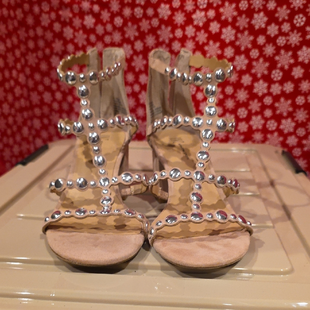 Elegant Silver Studded Sandals